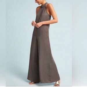 Anthropologie Charcoal Sleeveless Jumpsuit